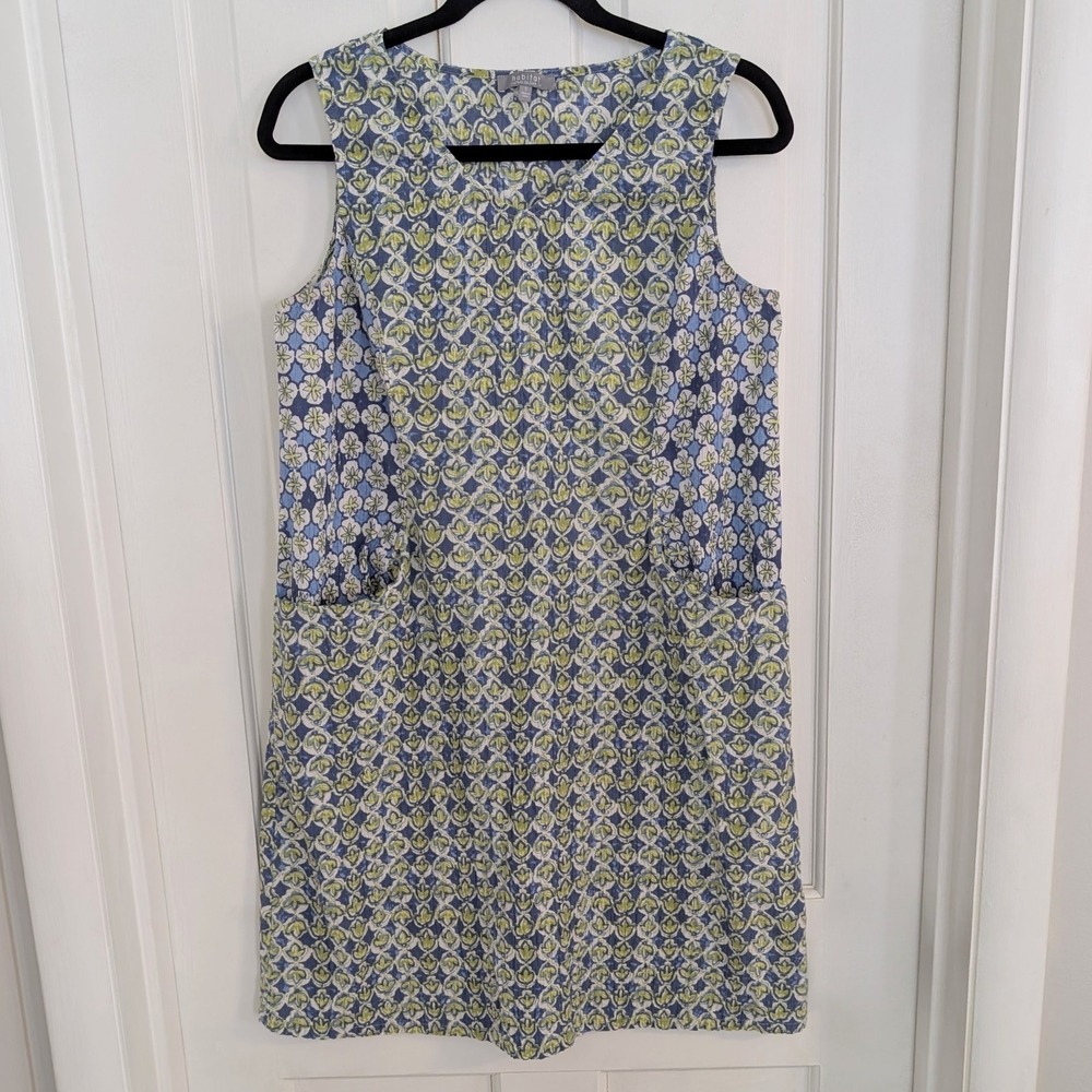 Habitat Seersucker Shift Sun Dress SMALL Lightweight Pockets Cotton Summer Women